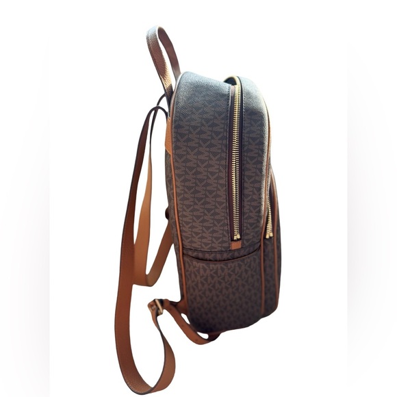 NWT Michael Kors Abbey Signature Brown/Acorn Backpack with Gold Accents (Large) - Picture 11 of 11